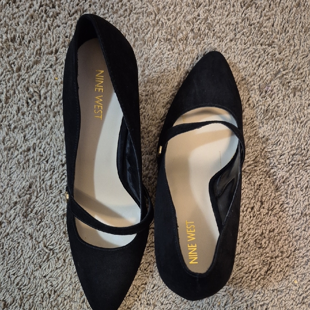 Nine West Black Platform Shoes with Strap